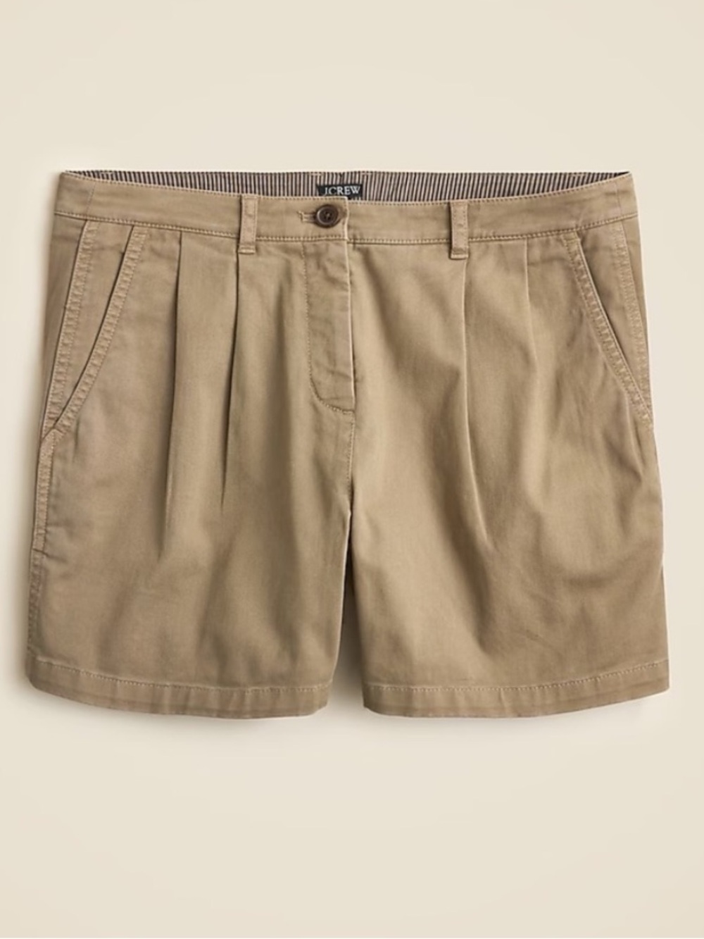 J. Crew 5” Pleated Heritage Chino Short in “Dusty Fatigue” Army Green Khaki 12